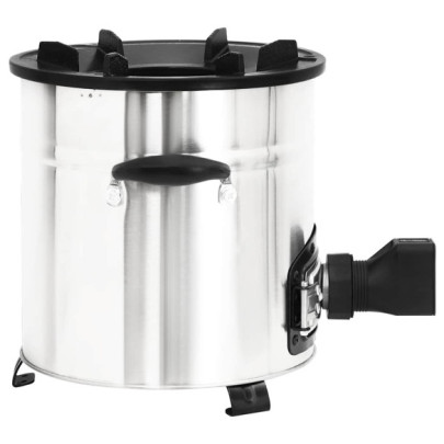 Aragaz cu lemne cu ventilator USB - Argintiu | Gratis Livrare