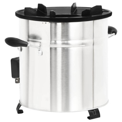 Aragaz cu lemne cu ventilator USB - Argintiu | Gratis Livrare