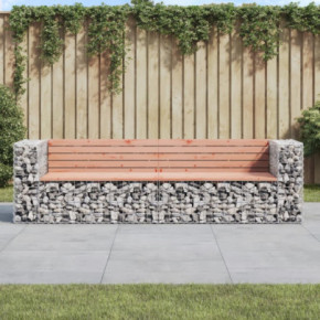 Bancă grădină cu gabion - Lemn Douglas | Livrare gratuită