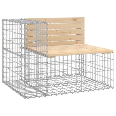 Bancă Grădină Gabion - Lemn Masiv Pin - Livrare Gratuită