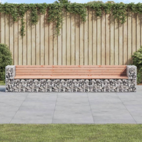 Bancă Grădină Gabion Lemn Douglas - Livrare Gratuită
