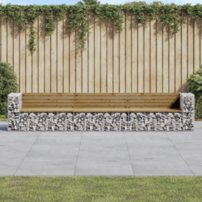 Bancă Grădină Gabion - Lemn Pin Impregnat | Livrare Gratuită