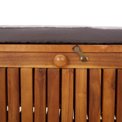 Bancă Grădină cu Depozitare - Lemn Acacia & Pernă - Livrare Gratuită
