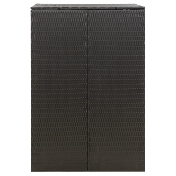 Magazie Pubelă cu Rotele - Negru - 70x80x117 cm - Poliratan