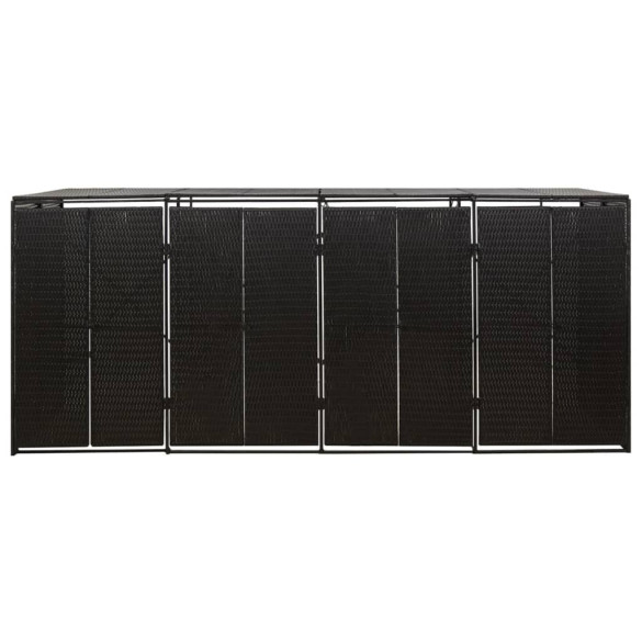 Magazie Pubele 4 Locuri - Negru - Poliratan | Livrare Gratuită