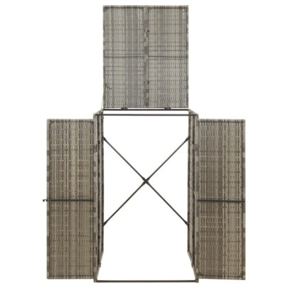 Magazie Pubela cu Roti - Gri - 70x80x117 cm - Poliratan