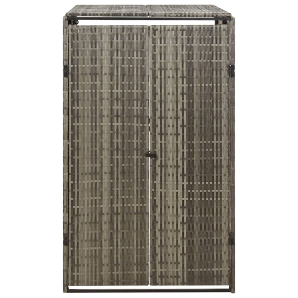 Magazie Pubela cu Roti - Gri - 70x80x117 cm - Poliratan Magazie Pubela cu Roti - Gri - 70x80x117 cm - Poliratan