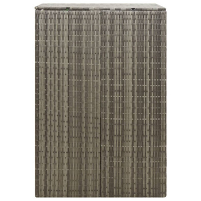 Magazie Pubela cu Roti - Gri - 70x80x117 cm - Poliratan