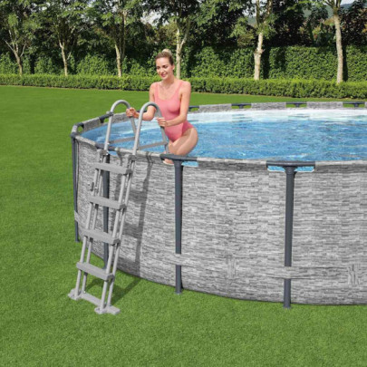 Scară de siguranță piscină cu 4 trepte Flowclear - 122 cm