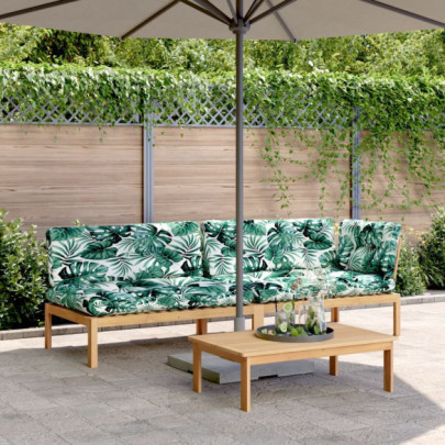 Set canapele grădină cu perne din paleți - 3 piese - lemn acacia