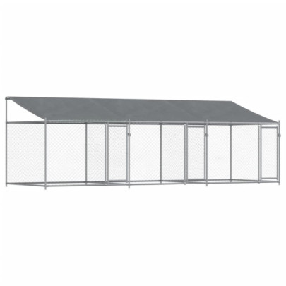 Cușcă Câini Mare 6x2x2 m - Oțel Galvanizat, Livrare Gratuită