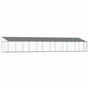 Cușcă Câini Mare 12x2x2 m - Oțel Galvanizat cu Acoperiș 2