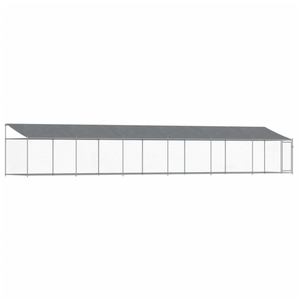 Cușcă Câini Mare 12x2x2 m - Oțel Galvanizat cu Acoperiș