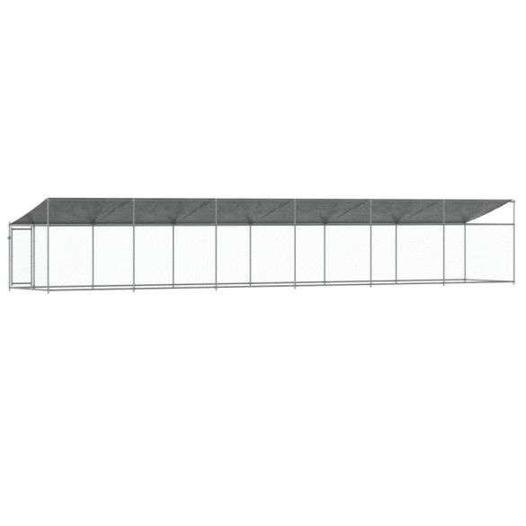 Cușcă Câini Mare 12x2x2 m - Oțel Galvanizat cu Acoperiș