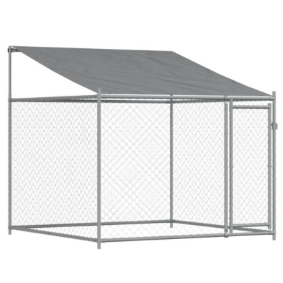 Cușcă Câini Mare 12x2x2 m - Oțel Galvanizat cu Acoperiș