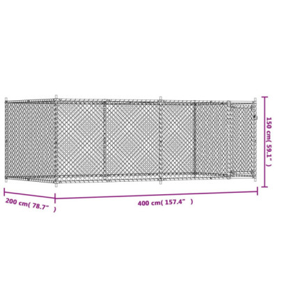 Cușcă Câini Exterior - 4x2x1.5m - Oțel Galvanizat | Livrare Gratuită