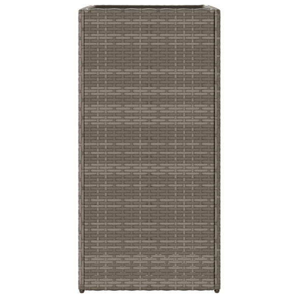 Jardiniere Grădină 2 Bucăți - Poliratan Gri - 40x40x80 cm