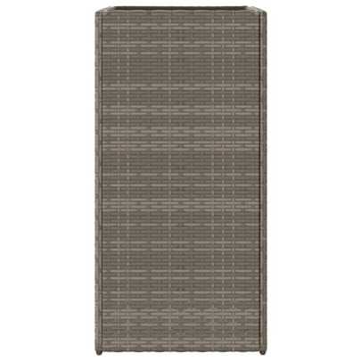 Jardiniere Grădină 2 Bucăți - Poliratan Gri - 40x40x80 cm