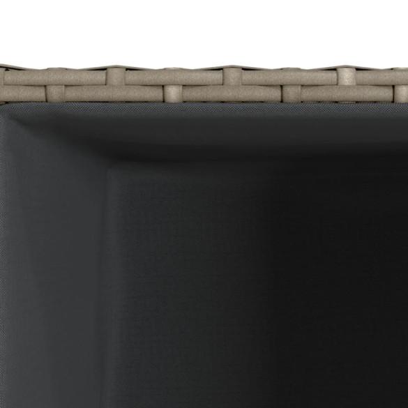 Jardiniere Grădină 2 Bucăți - Poliratan Gri - 40x40x80 cm