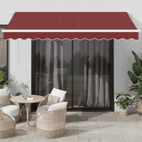 Copertină Retractabilă Manuală cu LED - Vișiniu 350x250 cm