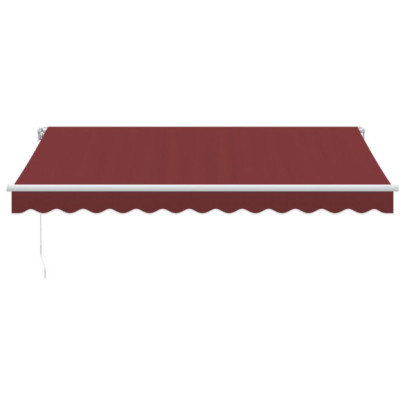 Copertină Retractabilă Manuală cu LED - Vișiniu 350x250 cm