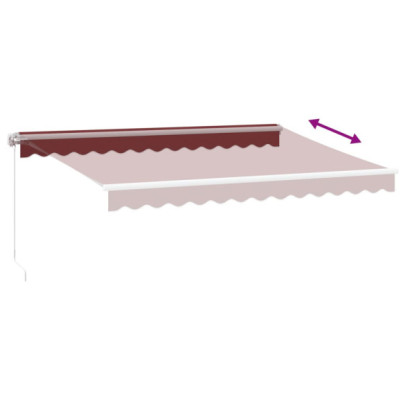 Copertină Retractabilă Manuală cu LED - Vișiniu 350x250 cm