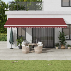 Copertină retractabilă manual cu LED - Vișiniu - 600x300 cm