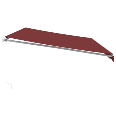 Copertină retractabilă manual cu LED - Vișiniu - 600x300 cm