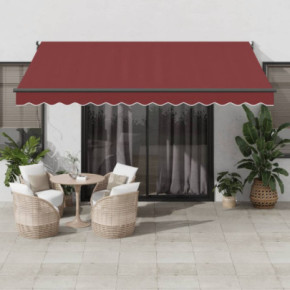 Copertină Retractabilă Manuală - Vișiniu 400x300 cm