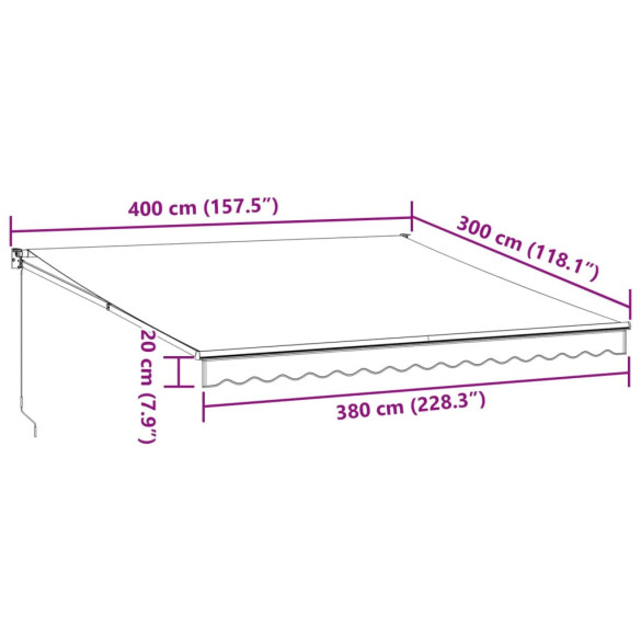 Copertină Retractabilă Manuală - Vișiniu 400x300 cm Copertină Retractabilă Manuală - Vișiniu 400x300 cm