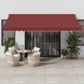Copertină Retractabilă Manuală Vișiniu 450x300 cm | Livrare Gratuită