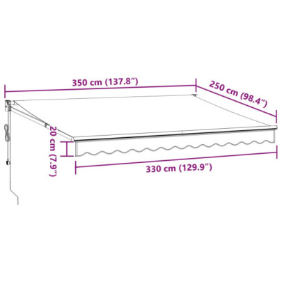 Copertină Automată Retractabilă - Vișiniu 350x250 cm