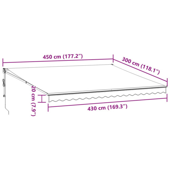 Copertină Automată Retractabilă - Vișiniu 450x300 cm