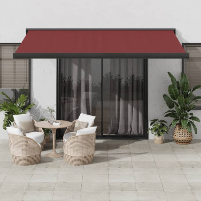 Copertină Retractabilă Manual Vișiniu 400x300 cm | Livrare Gratuită