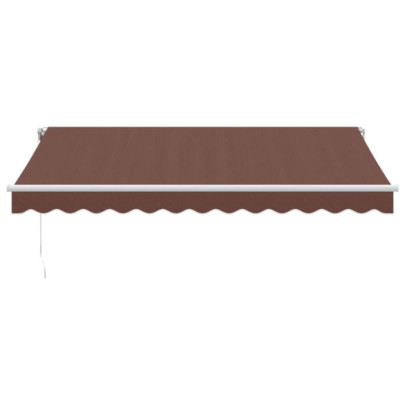 Copertină retractabilă manual cu LED - maro - 350x250 cm