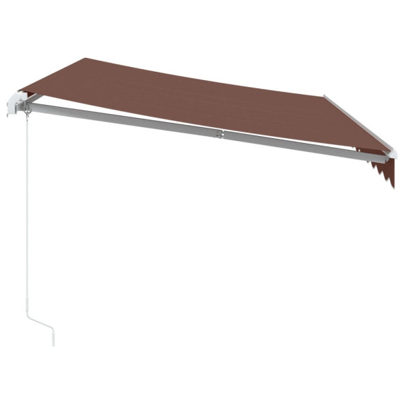 Copertină retractabilă manual cu LED - maro - 350x250 cm
