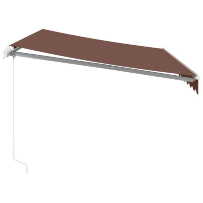 Copertină retractabilă manual cu LED - maro - 350x250 cm