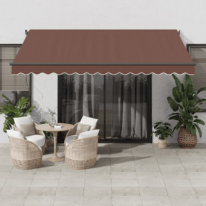 Copertină Retractabilă Manual Maro 400x350 cm - Livrare Gratuită