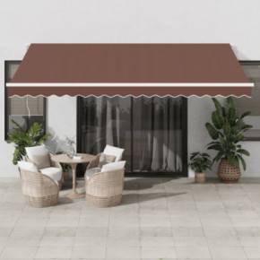 Copertină retractabilă manual maro 450x300 cm - Livrare gratuită
