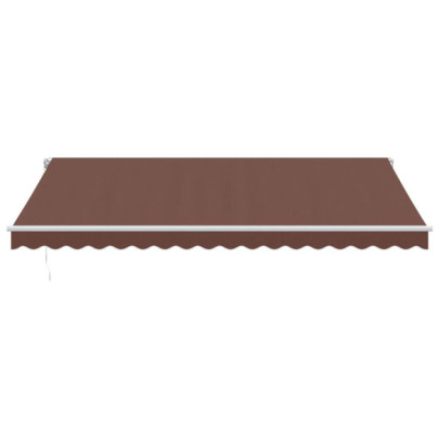 Copertină retractabilă manual maro 450x300 cm - Livrare gratuită