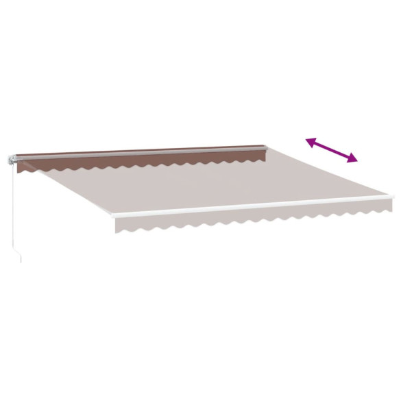 Copertină retractabilă manual maro 450x300 cm - Livrare gratuită
