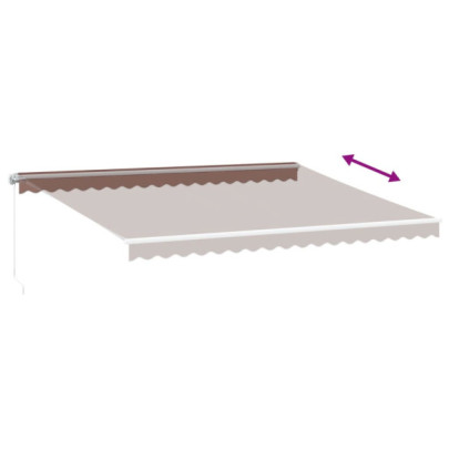 Copertină retractabilă manual maro 450x300 cm - Livrare gratuită