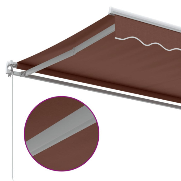 Copertină retractabilă manual maro 450x300 cm - Livrare gratuită