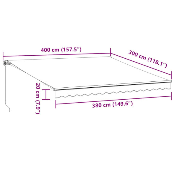 Copertină Automată Retractabilă Maro 400x300 cm | Livrare Gratuită
