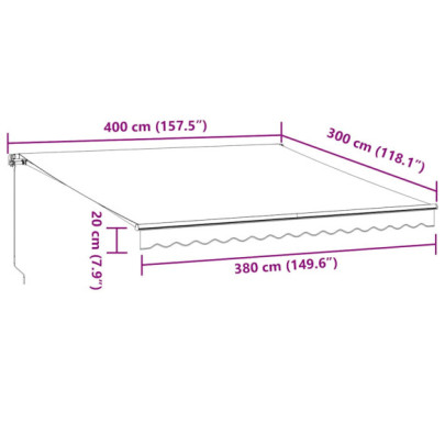 Copertină Automată Retractabilă Maro 400x300 cm | Livrare Gratuită