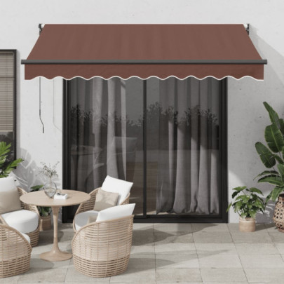 Copertină Retractabilă Manuală Maro 300x250 cm | Livrare Gratuită