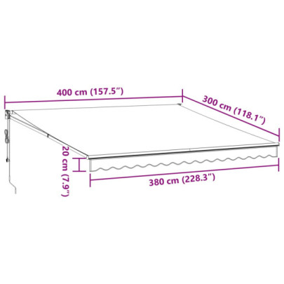 Copertină automată maro 400x300 cm | Livrare gratuită