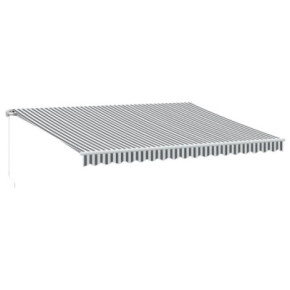 Copertină Retractabilă Manual cu LED - Antracit/Alb - 450x350 cm 2