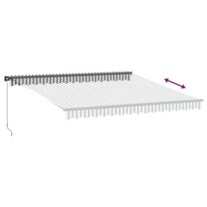 Copertină Retractabilă Manuală 4x3.5m - Antracit/Alb