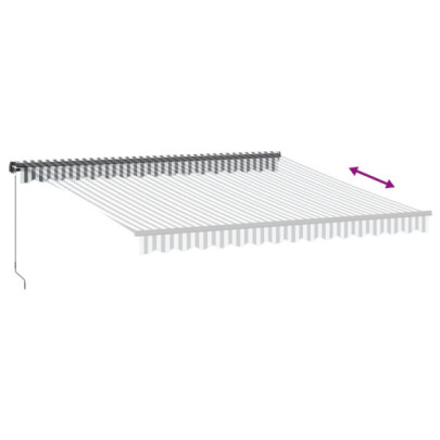 Copertină retractabilă manual cu LED 400x350cm - Antracit/Alb